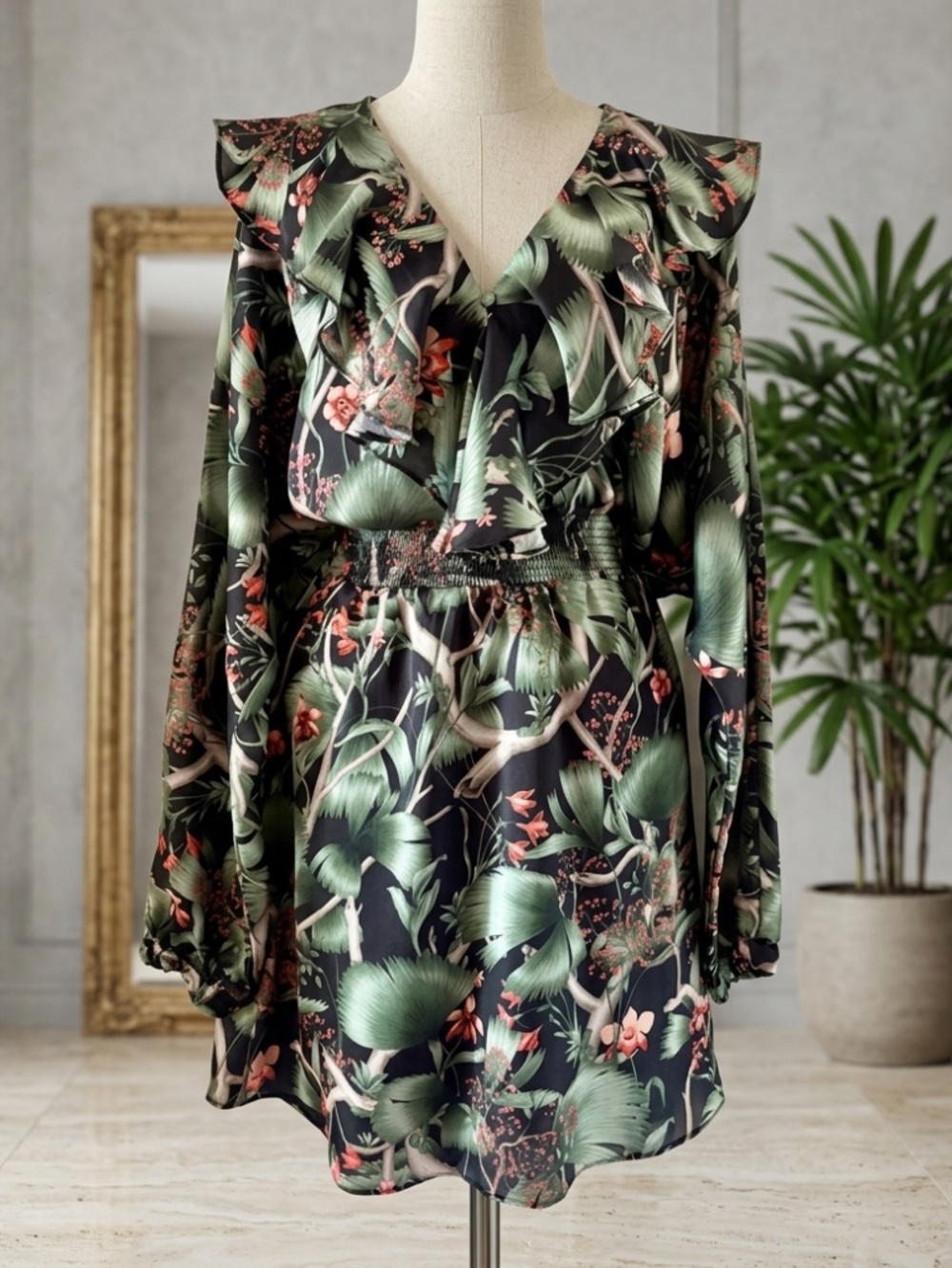 Johanna Ortiz x H&M Wild Orchid Ruffle Mini Dress